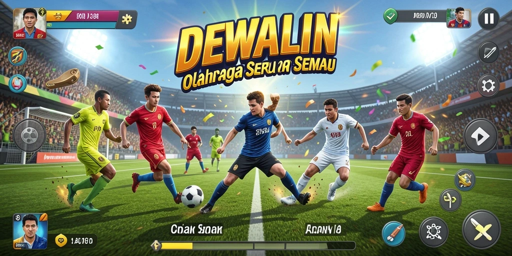 Screenshot DEWALIN menampilkan aksi seru di berbagai cabang olahraga.