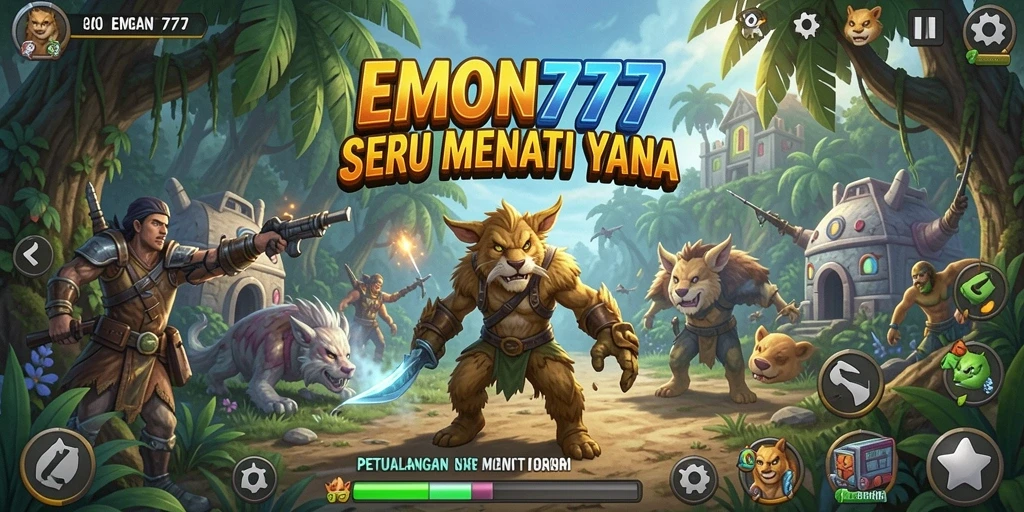 Tampilan gameplay EMON777 yang penuh aksi dan petualangan.