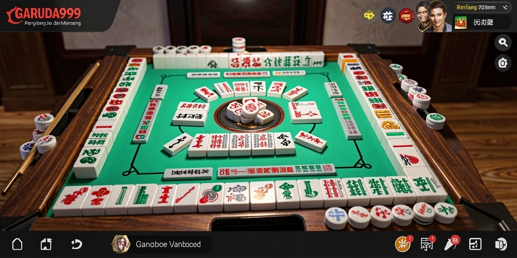 Screenshot GARUDA999 menampilkan gameplay Mahjong yang seru dan menantang.