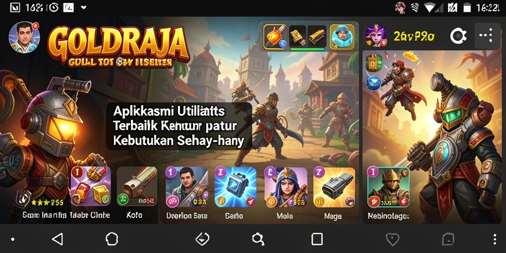 Tampilan antarmuka pengguna GOLDRAJA yang intuitif dan menarik.