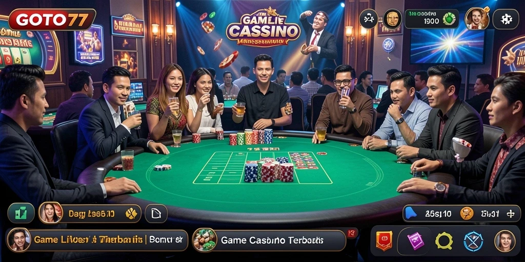 Tampilan gameplay GOTO77 yang seru dan mendebarkan di kasino langsung.