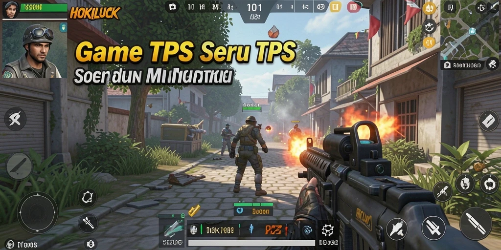 Tampilan gameplay seru dari HOKILUCK dalam pertempuran TPS.