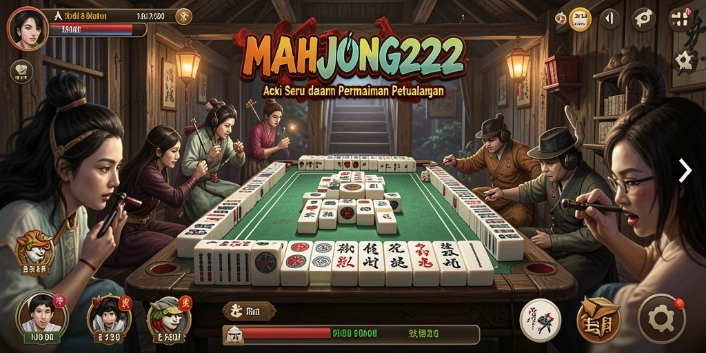 Tangkapan layar MAHJONG222 menunjukkan aksi seru dalam pertarungan karakter.