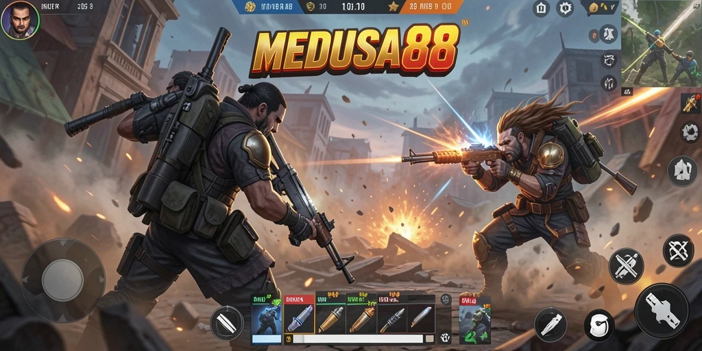 Gameplay MEDUSA88 yang seru dalam Battle Royale.