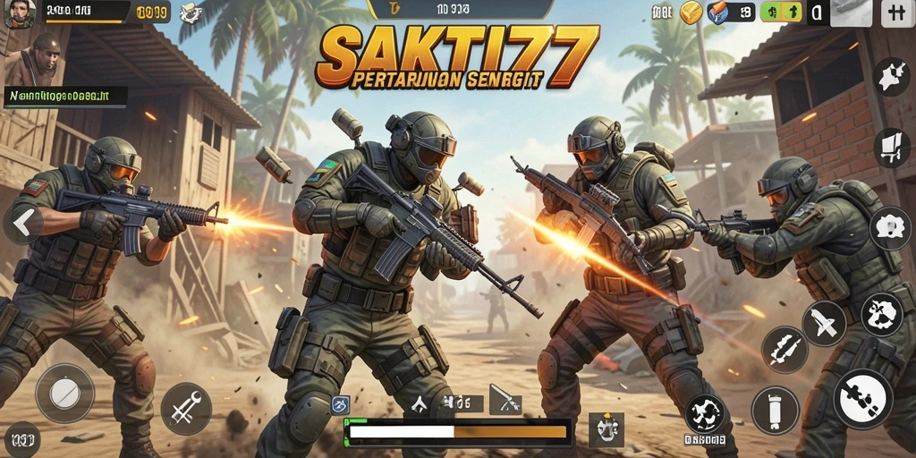 Tangkapan layar SAKTI77 menampilkan aksi pertempuran mendebarkan di arena Battle Royale.