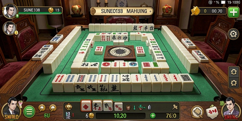 Tampilan gameplay SUNEO138 yang menakjubkan dalam permainan Mahjong.