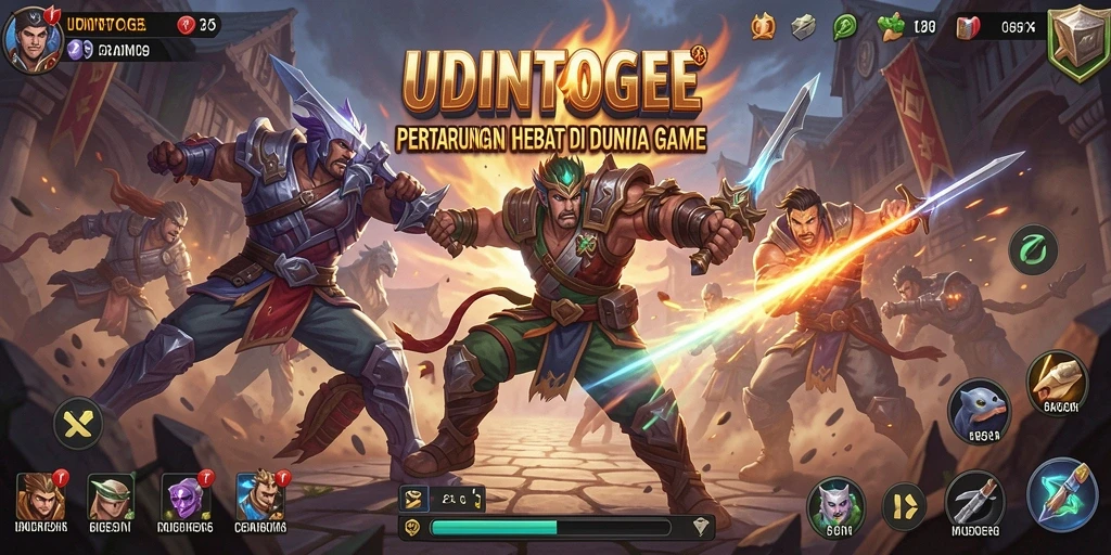 Tampilan mendebarkan dari gameplay Fighting UDINTOGEL.